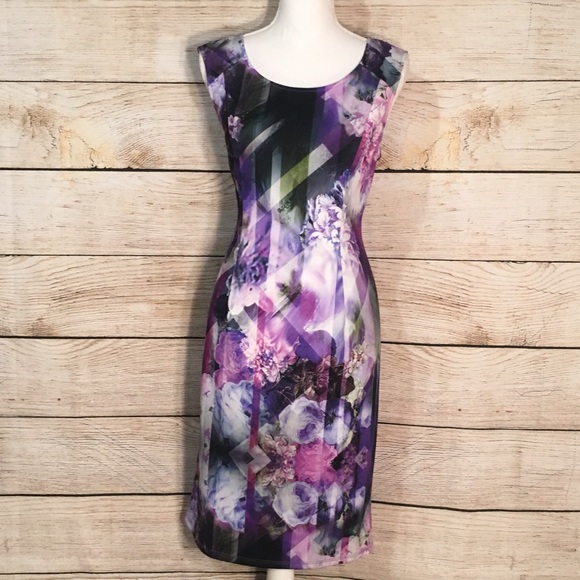Adrianna Papell Dresses & Skirts - Adrianna Papell Purple Floral Print Dress